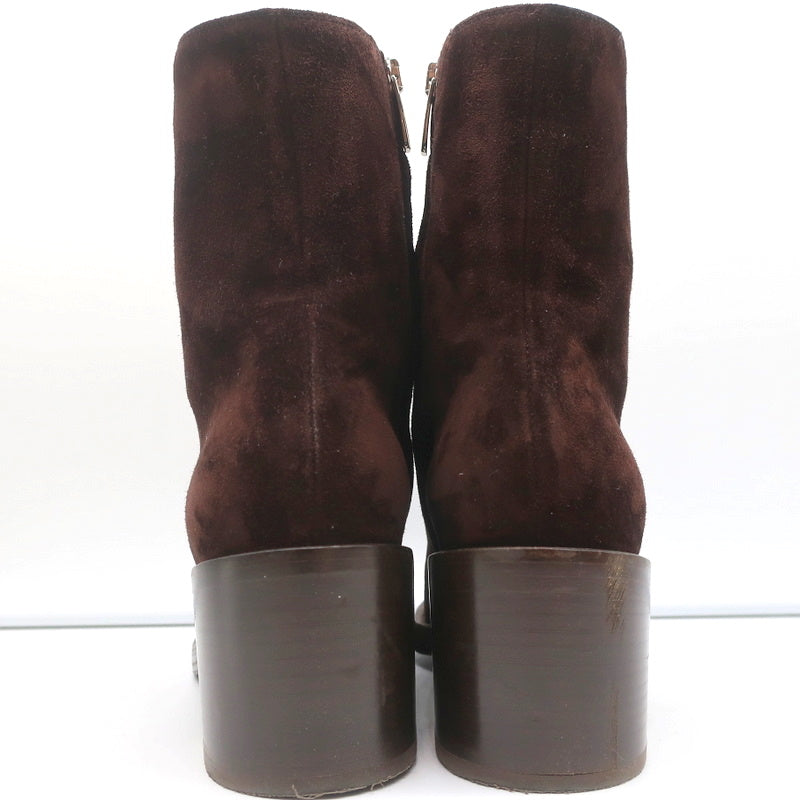 Gianvito Rossi Block Heel Ankle Boots Dark Brown Suede Size 38 product image 8, provided for visual reference and product