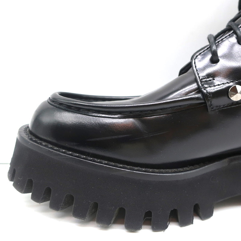 Casadei Chain Link Combat Boots Black Studded Leather Size 36.5 product image 8, provided for visual reference and product