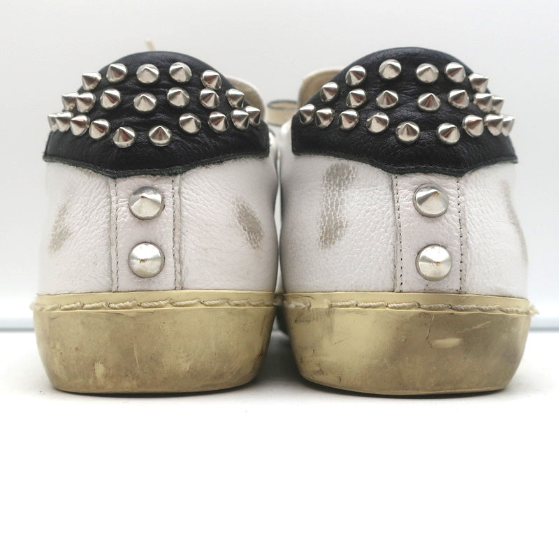Leather Crown Iconic Stud Low Top Sneakers White & Black Leather Size 38 product image 8, provided for visual reference and