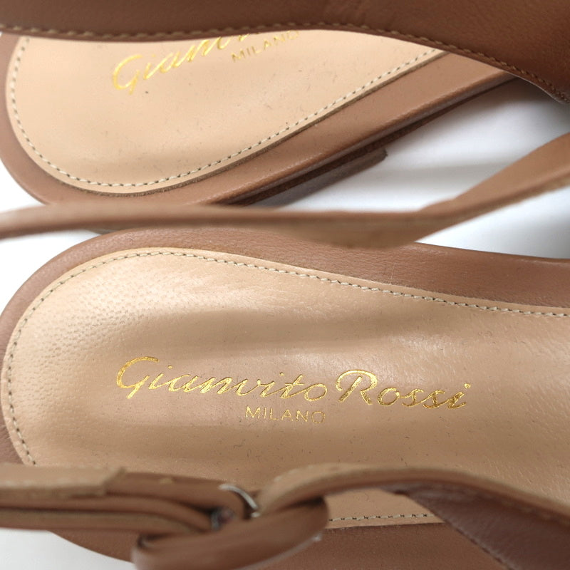 Gianvito Rossi Slingback Flats Anna Praline Leather Size 41 Pointed Toe NEW product image 8, provided for visual reference