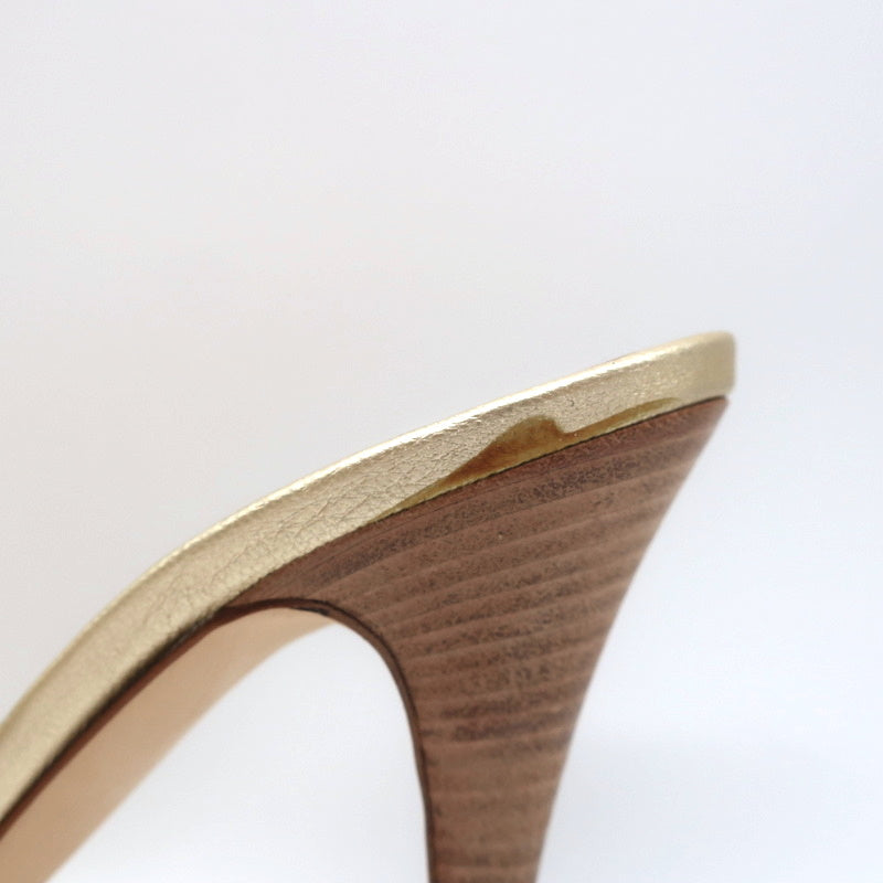 Giuseppe Zanotti Knotted Platform Mule Sandals Gold Metallic Leather Size 38.5 product image 8, provided for visual