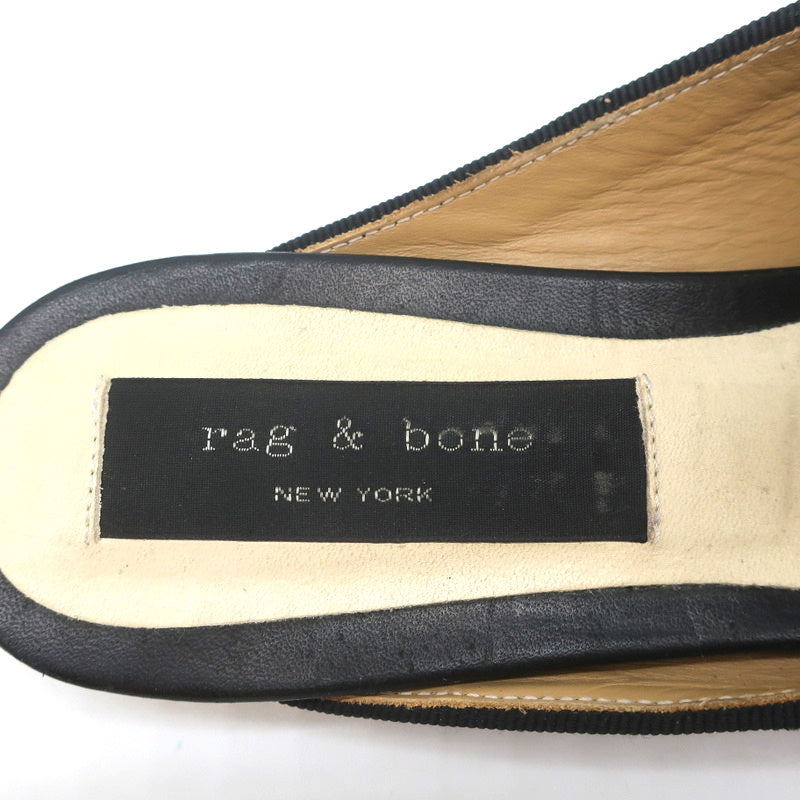 Rag & Bone Flat Mules Sabine Black Suede & Leather Size 41 product image 8, provided for visual reference and product detail