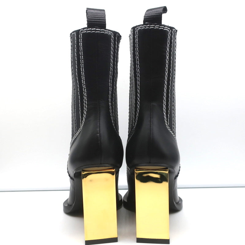 Proenza Schouler Gold Heel Chelsea Boots Black Leather Size 36.5 NEW product image 7, provided for visual reference and