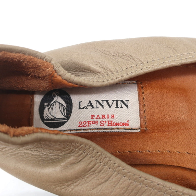 Lanvin Cap Toe Ballet Flats Taupe/Brown Two-Tone Leather Size 38.5 product image 9, provided for visual reference and