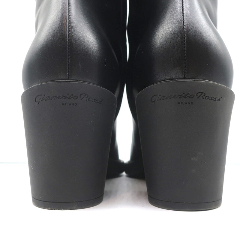 Gianvito Rossi Dylan Ankle Boots Black Leather Size 41.5 Pointed Toe High Heel product image 9, provided for visual