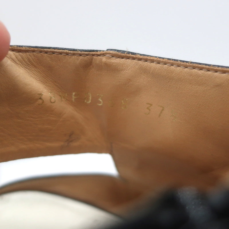 Maison Margiela Open Toe Booties Black Leather Size 37.5 Round Heel Slingback product image 9, provided for visual reference