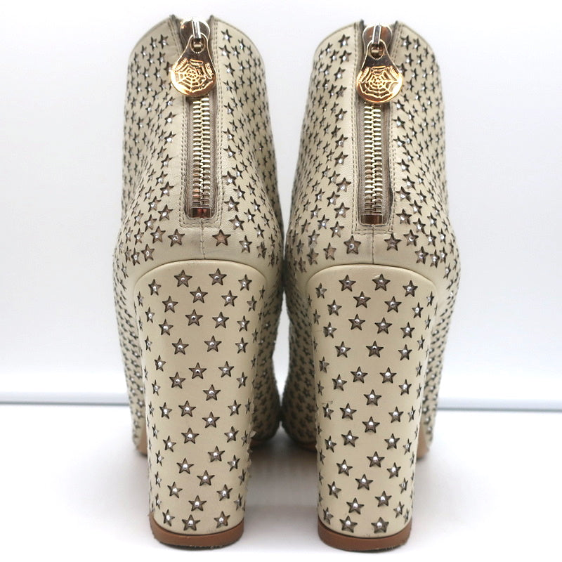 Charlotte Olympia Alba Star Ankle Boot Cream Crystal-Embellished Leather Size 38 product image 9, provided for visual