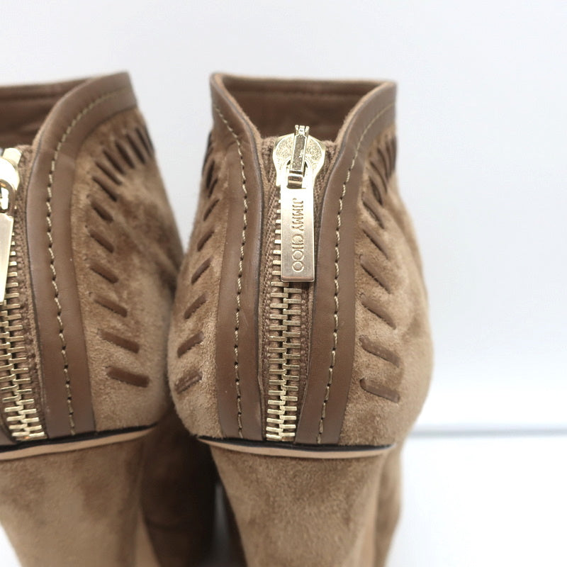 Jimmy Choo Ankle Boots Evans Brown Whipstitch Suede Size 35.5 Platform Booties product image 9, provided for visual