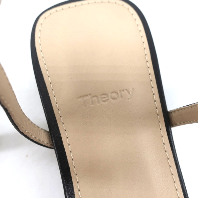 Theory V Strap Sandals Black Leather Size 38.5 Slingback Flats NEW product image 9, provided for visual reference and