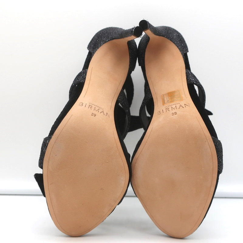Alexandre Birman Mary Knot Sandals Black Glitter & Velvet Size 39 NEW product image 9, provided for visual reference and