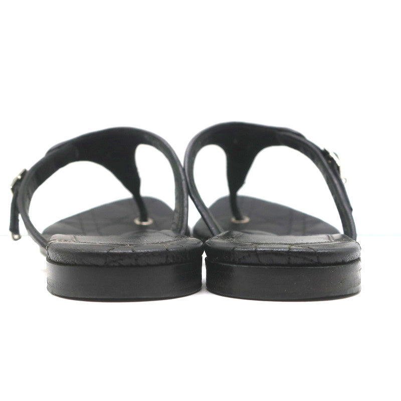 Christian Dior Cannage Thong Sandals Black Leather Size 35.5 Flat Slides product image 9, provided for visual reference and