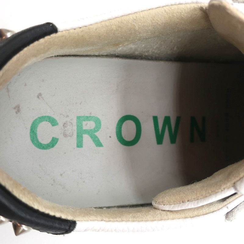 Leather Crown Iconic Stud Low Top Sneakers White & Black Leather Size 38 product image 9, provided for visual reference and