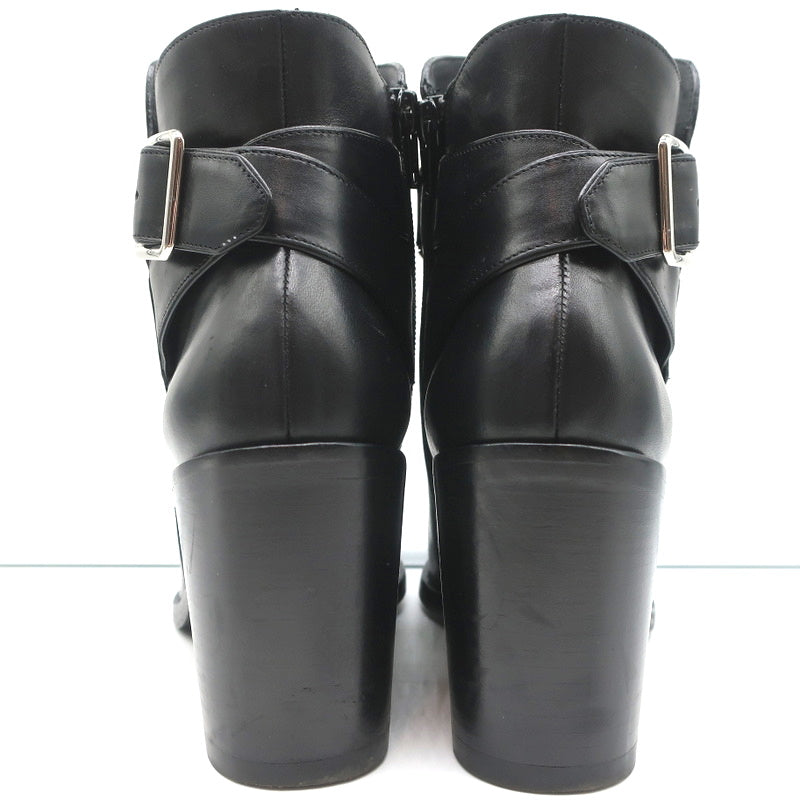Balenciaga Metal Bar Ankle Boots Black Leather Size 38.5 Chunky Heel Booties product image 9, provided for visual reference