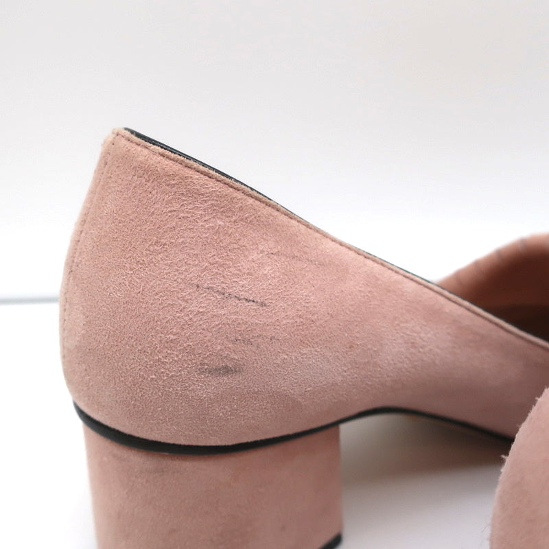 Gucci Marmont Mid-Heel Pumps Light Pink Fringed Suede Size 38 product image 9, provided for visual reference and product