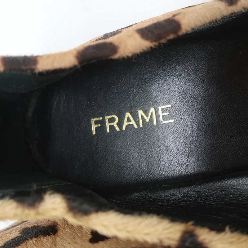 Frame Square Toe Ballet Flats Le Sunset Leopard Print Calf Hair Size 37.5 product image 9, provided for visual reference and
