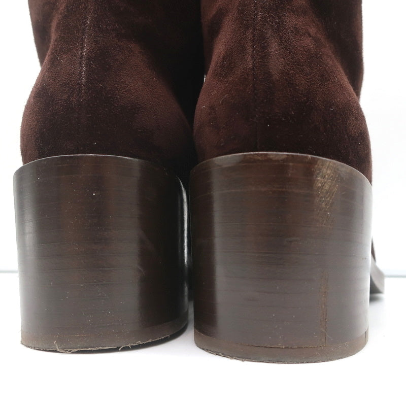 Gianvito Rossi Block Heel Ankle Boots Dark Brown Suede Size 38 product image 9, provided for visual reference and product