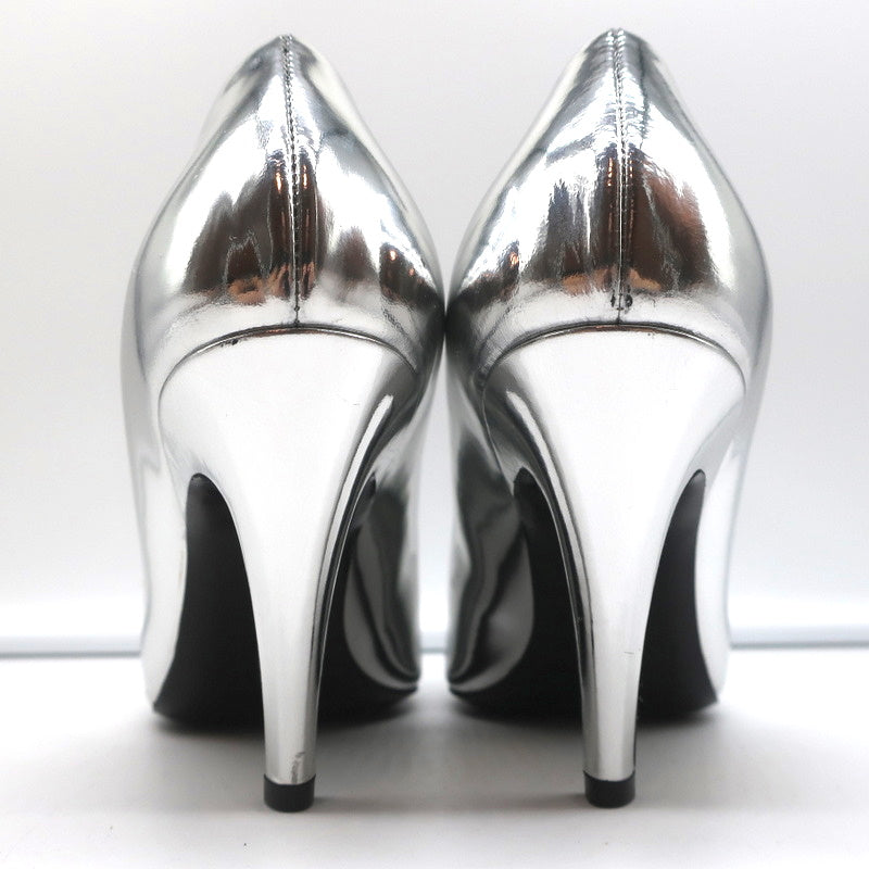 Balenciaga Broken Mirror Heels Silver Metallic Leather Size 37.5 Point-Toe Pumps product image 9, provided for visual