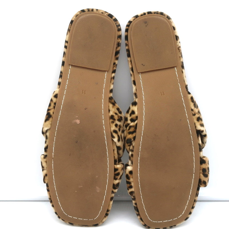 Loeffler Randall Puffy Knot Sandals Leopard Print Velvet Size 11 Flat Slides product image 9, provided for visual reference