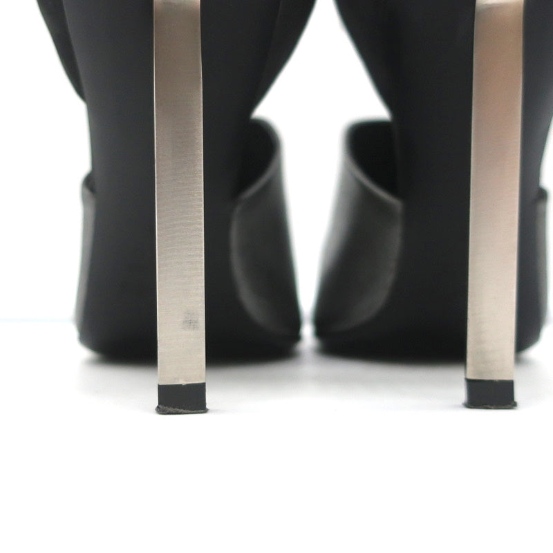 Vic Matie Metal Heel Pumps Black Nubuck & Silver Metallic Leather Size 37.5 product image 8, provided for visual reference