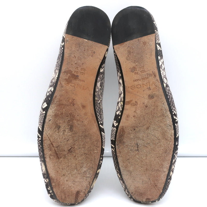 Vince Loafers Paz Gray/Cream Snake-Print Leather Size 7 Slip-On Flats product image 9, provided for visual reference and