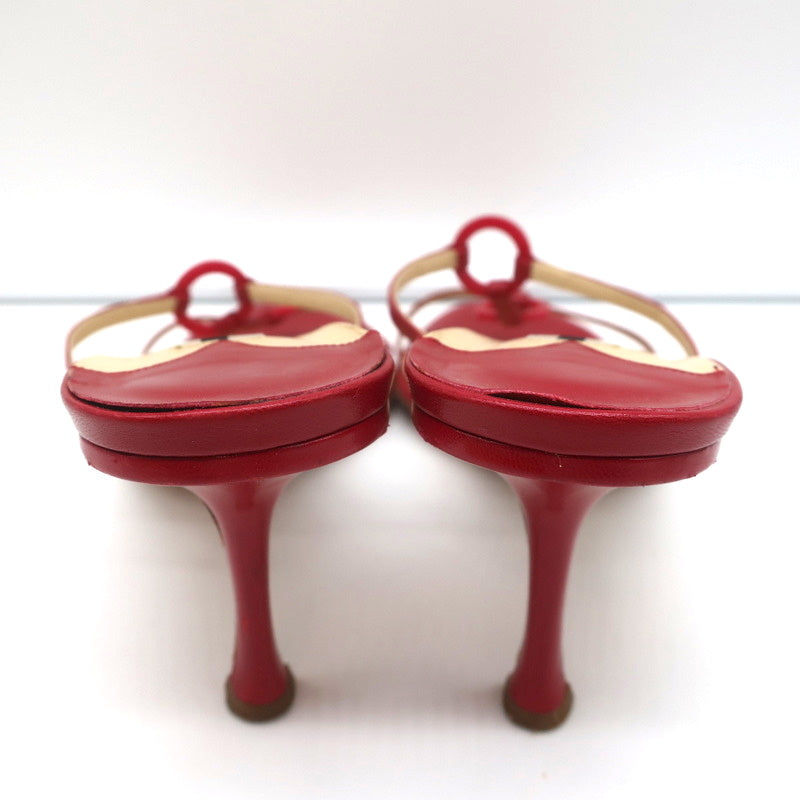 Jimmy Choo Ring Slide Sandals Red Leather Size 41 Open Toe Heels product image 9, provided for visual reference and product