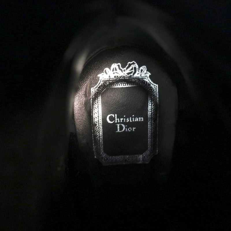 Christian Dior CD Chain Embellished Ankle Boots Black Leather Size 36 High Heel product image 9, provided for visual