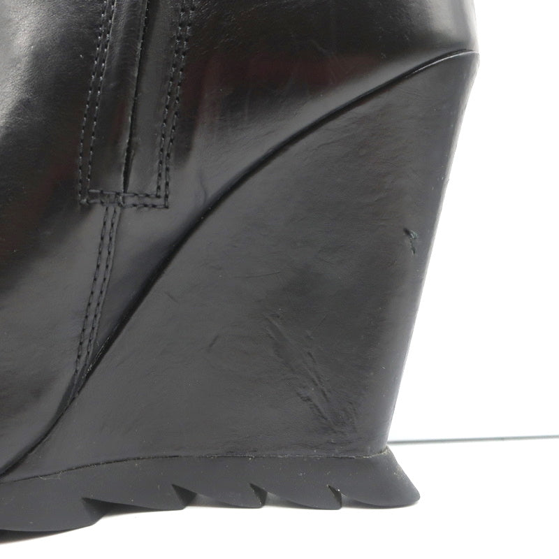 Camilla Skovgaard Saw-Sole Wedge Booties Black Leather Size 36 Ankle Boots product image 9, provided for visual reference