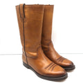 Gucci Riding Boots Brown Burnished Leather Size 37 Mid Calf Flat product image 1, provided for visual reference and product