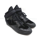 Balenciaga High Top Sneakers Black Leather & Velvet Size 40 product image 1, provided for visual reference and product