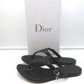Christian Dior Cannage Thong Sandals Black Leather Size 35.5 Flat Slides product image 1, provided for visual reference and