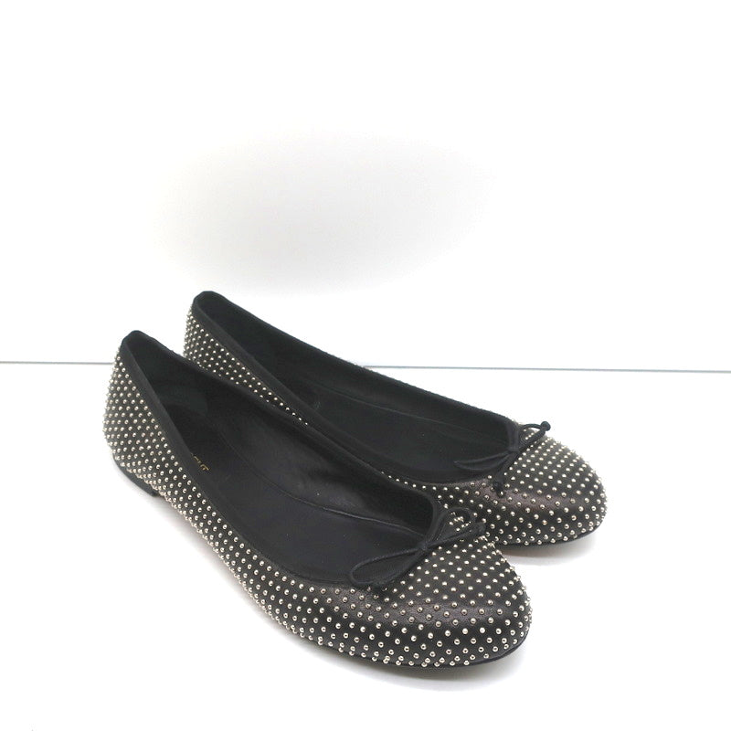 Saint Laurent Dance Ballet Flats Black Studded Leather Size 37.5 product image 1, provided for visual reference and product