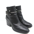 Balenciaga Metal Bar Ankle Boots Black Leather Size 38.5 Chunky Heel Booties product image 1, provided for visual reference