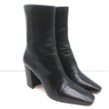 Valentino Rockstud Trim Mid-Calf Boots Black Leather Size 38 High Heel product image 1, provided for visual reference and