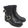 Jimmy Choo Youth Biker Boots Black Leather Size 38 Buckled Ankle Boots product image 1, provided for visual reference and