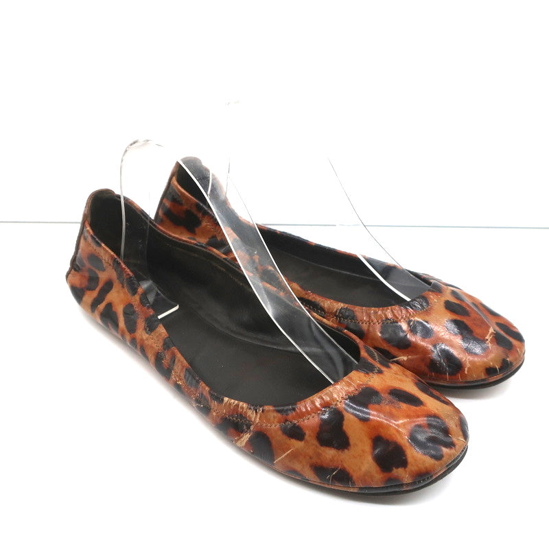 Tory Burch Eddie Ballet Flats Leopard Print Patent Leather Size 10.5 product image 1, provided for visual reference and
