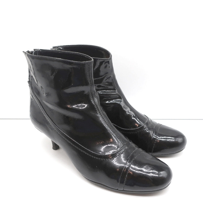 Lanvin Ankle Boots Black Patent Leather Size 41 Kitten Heel Booties product image 1, provided for visual reference and