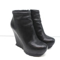 Camilla Skovgaard Saw-Sole Wedge Booties Black Leather Size 36 Ankle Boots product image 1, provided for visual reference