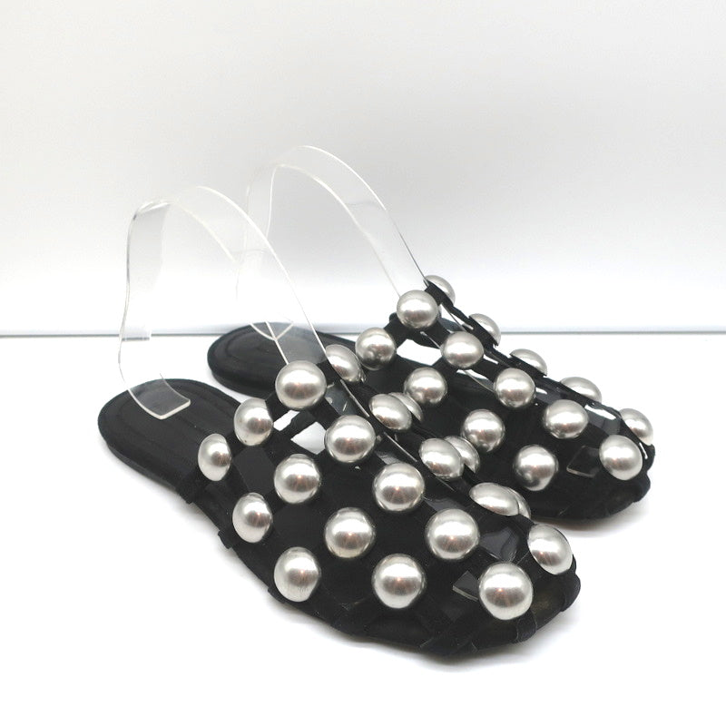 Alexander Wang Amelia Mules Black Studded Suede Size 37 Caged Sandals product image 1, provided for visual reference and