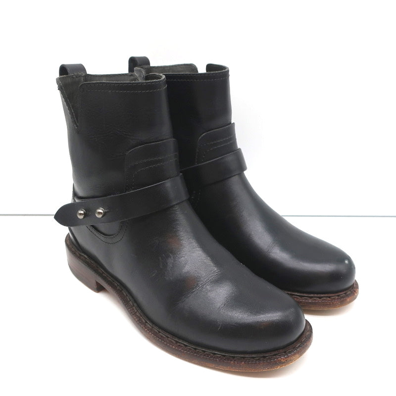 Rag & Bone Ashford Moto Boots Black Leather Size 36 Flat Ankle Boots product image 1, provided for visual reference and