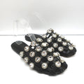 Alexander Wang Amelia Crystal-Studded Mules Black Leather Size 39 Caged Sandals product image 1, provided for visual