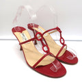 Jimmy Choo Ring Slide Sandals Red Leather Size 41 Open Toe Heels product image 1, provided for visual reference and product