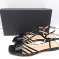 Theory V Strap Sandals Black Leather Size 38.5 Slingback Flats NEW product image 1, provided for visual reference and