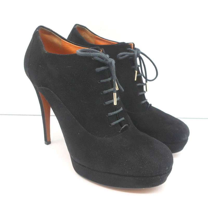 Gucci Betty Lace-Up Platform Booties Black Suede Size 38.5 product image 1, provided for visual reference and product detail