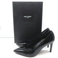 Saint Laurent Paris 80 Pumps Black Patent Leather Size 37.5 Pointed Toe Heels product image 1, provided for visual reference
