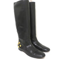 Gucci Babouska Studded Heel Knee High Boots Black Leather Size 38.5 product image 1, provided for visual reference and