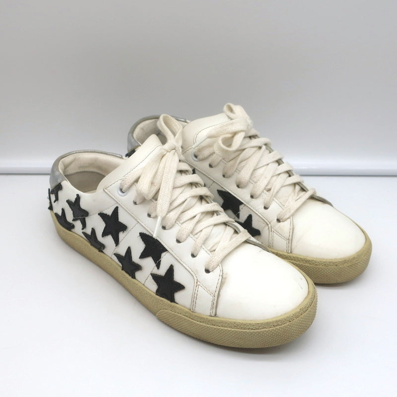 Saint Laurent Court Classic Star Sneakers White & Black Leather Size 36.5 product image 1, provided for visual reference and