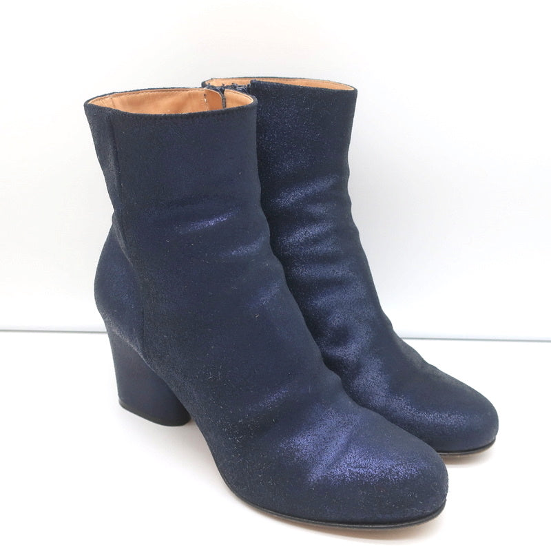 Maison Margiela Ankle Boots Navy Metallic Suede Size 38 product image 1, provided for visual reference and product detail