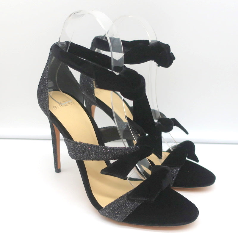 Alexandre Birman Mary Knot Sandals Black Glitter & Velvet Size 39 NEW product image 1, provided for visual reference and