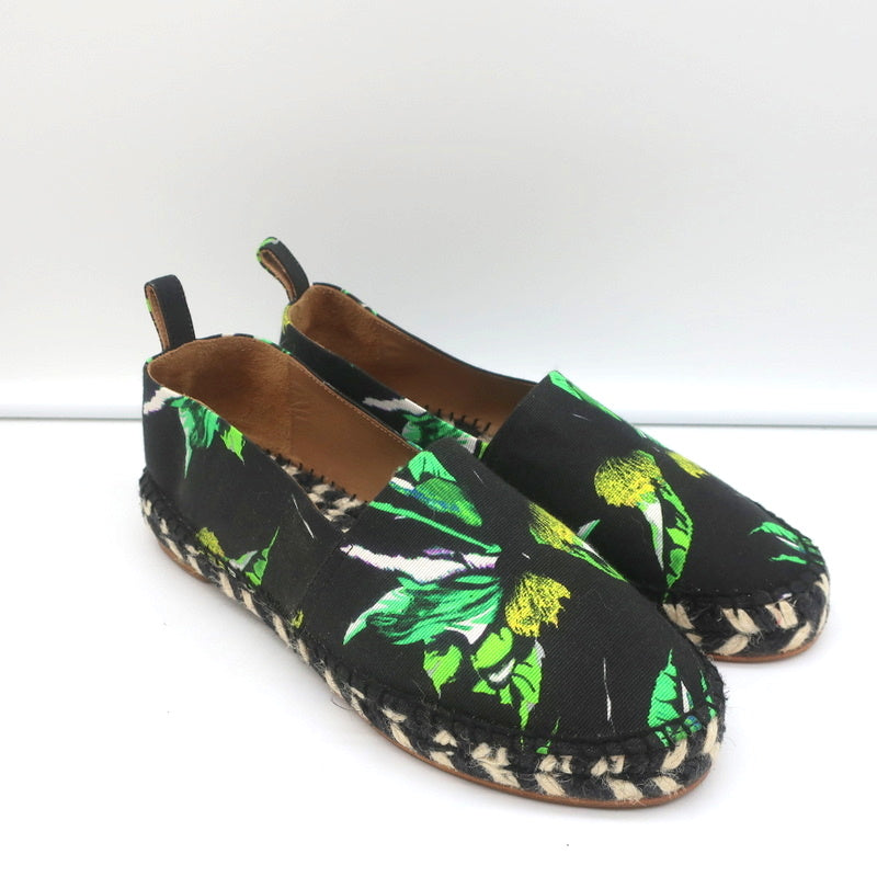 Proenza Schouler Espadrilles Black Floral Print Canvas Size 6 Slip-On Flats product image 1, provided for visual reference