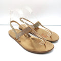 Pedro Garcia Crystal Thong Sandals Zulmar Gold Satin Size 38 Slingback Flats product image 1, provided for visual reference